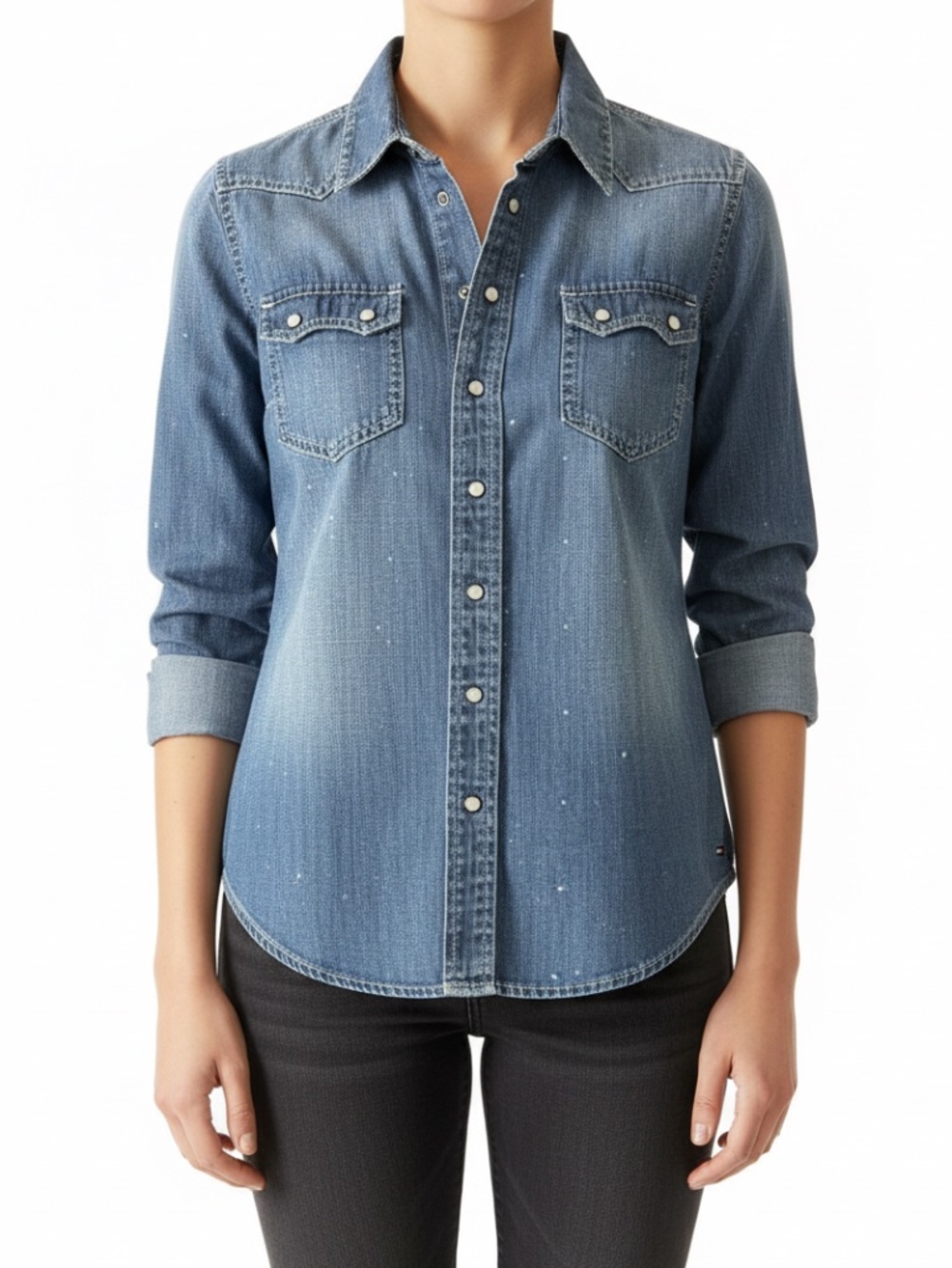 Tommy Hilfiger western denim cowboy shirt xs